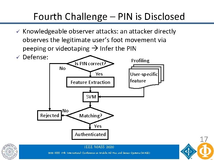 Fourth Challenge – PIN is Disclosed ü ü Knowledgeable observer attacks: an attacker directly Fourth Challenge – PIN is Disclosed ü ü Knowledgeable observer attacks: an attacker directly
