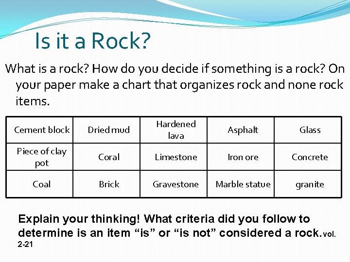 Is it a Rock? What is a rock? How do you decide if something
