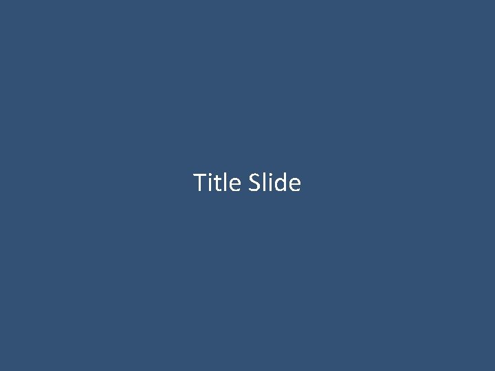 Title Slide 