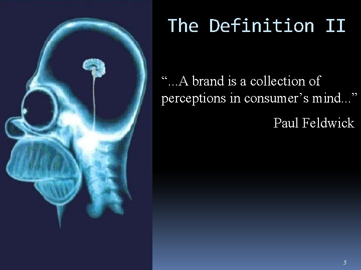 The Definition II “. . . A brand is a collection of perceptions in