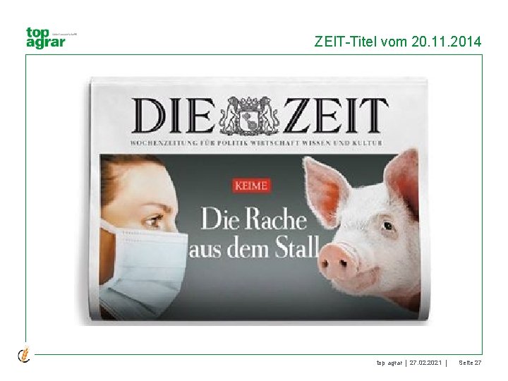 ZEIT-Titel vom 20. 11. 2014 top agrar 27. 02. 2021 Seite 27 