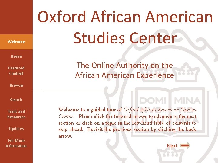 Welcome Oxford African American Studies Center Home Featured Content The Online Authority on the Welcome Oxford African American Studies Center Home Featured Content The Online Authority on the