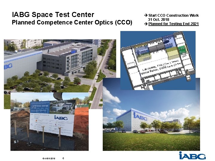 IABG Space Test Center Start CCO Construction Work 31 Oct. 2018 Planned for Testing IABG Space Test Center Start CCO Construction Work 31 Oct. 2018 Planned for Testing