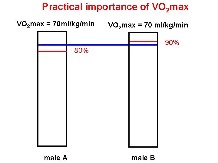 Practical importance of VO 2 max = 70 ml/kg/min VO 2 max = 70