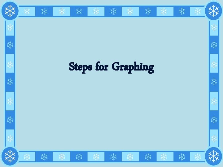 Steps for Graphing 