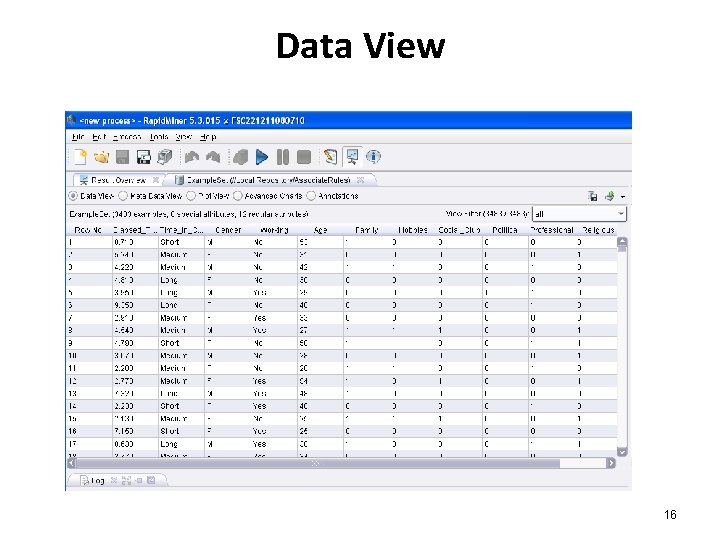 Data View 16 