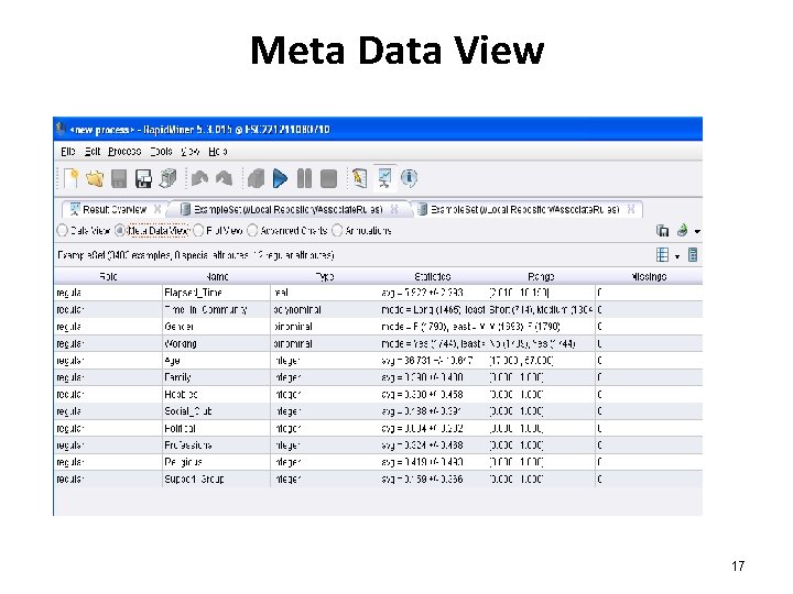 Meta Data View 17 