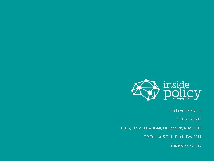 clearthinkingbeginshere Inside Policy Pty Ltd 86 137 290 718 Level 2, 101 William Street,