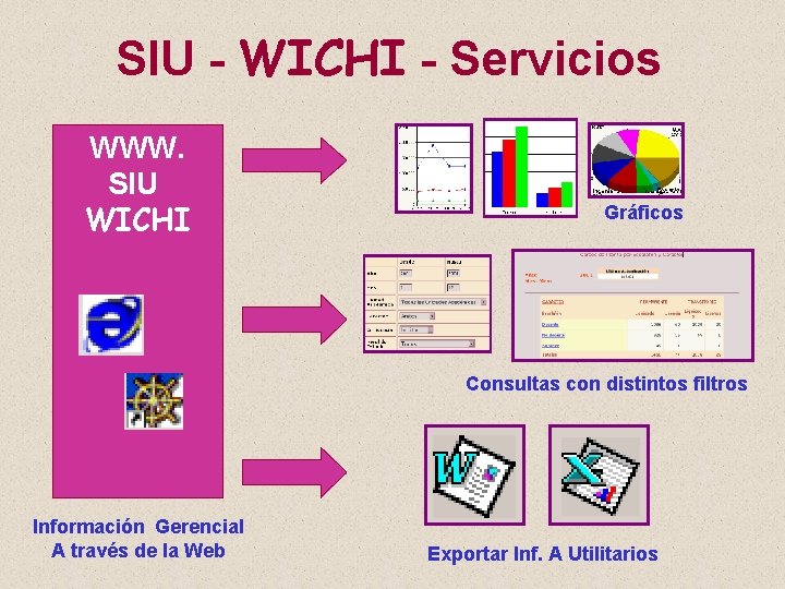 SIU - WICHI - Servicios WWW. SIU WICHI Gráficos Consultas con distintos filtros Información