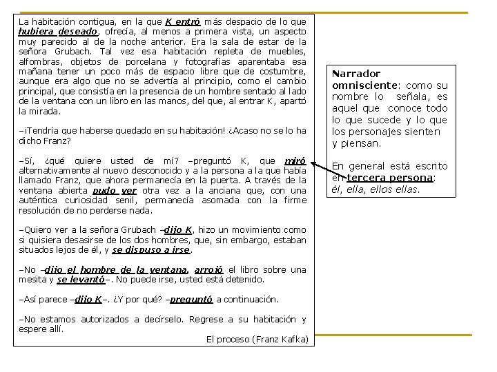 La habitación contigua, en la que K entró más despacio de lo que hubiera