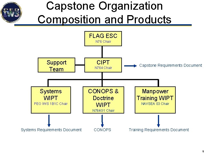 Capstone Organization Composition and Products FLAG ESC N 76 Chair Support Team Systems WIPT