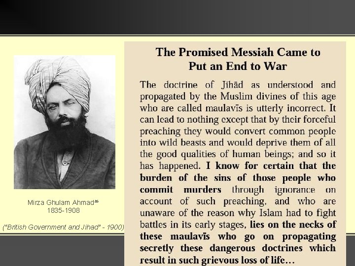 1900 - Ahmad rejects clerics’ definition of Jihad Mirza Ghulam Ahmad of Qadian (pbuh)
