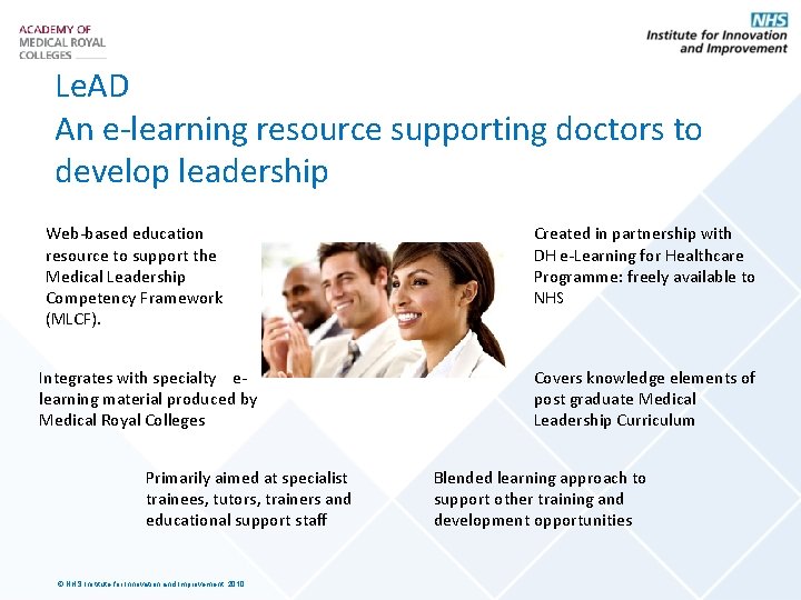 Le. AD An e-learning resource supporting doctors to develop leadership Web-based education resource to