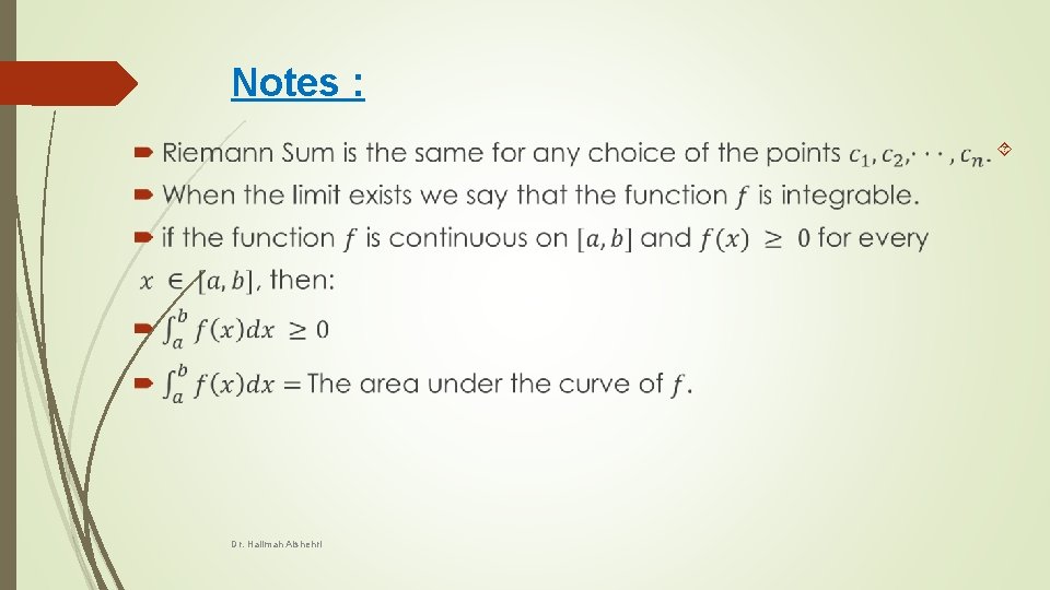Notes : Dr. Halimah Alshehri 