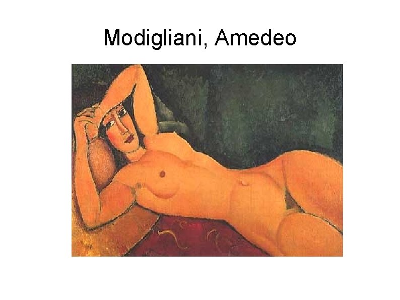 Modigliani, Amedeo Modigliani, Amedeo