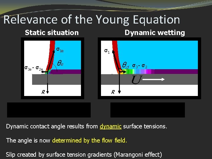 Relevance of the Young Equation Static situation σ1 e σ3 e - σ2 e