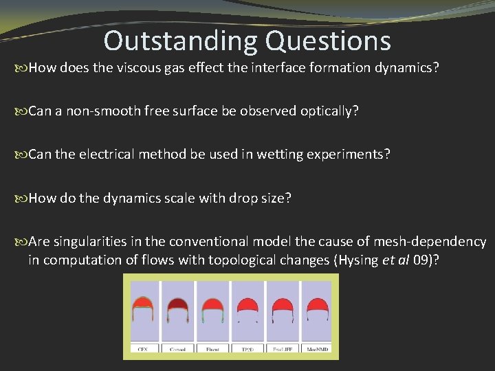 Outstanding Questions How does the viscous gas effect the interface formation dynamics? Can a