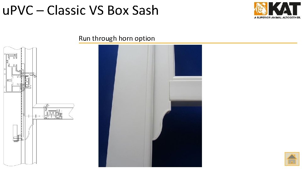 u. PVC – Classic VS Box Sash Run through horn option 