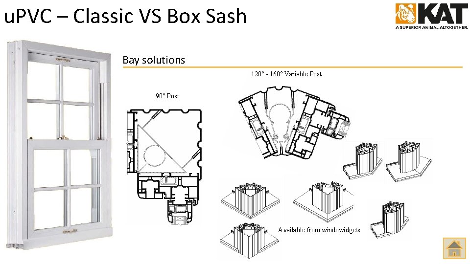 u. PVC – Classic VS Box Sash Bay solutions 120° - 160° Variable Post