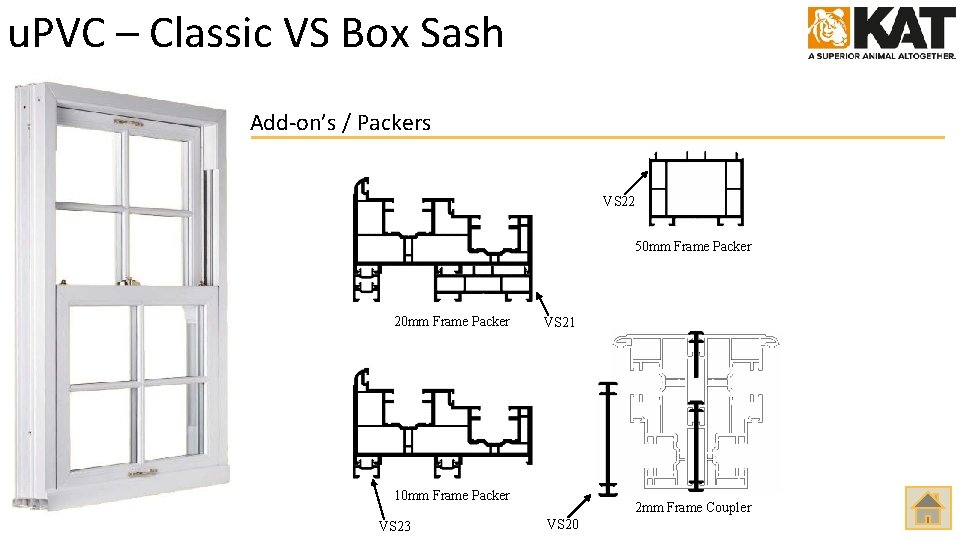 u. PVC – Classic VS Box Sash Add-on’s / Packers VS 22 50 mm