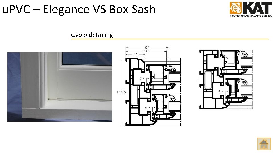 u. PVC – Elegance VS Box Sash Ovolo detailing 