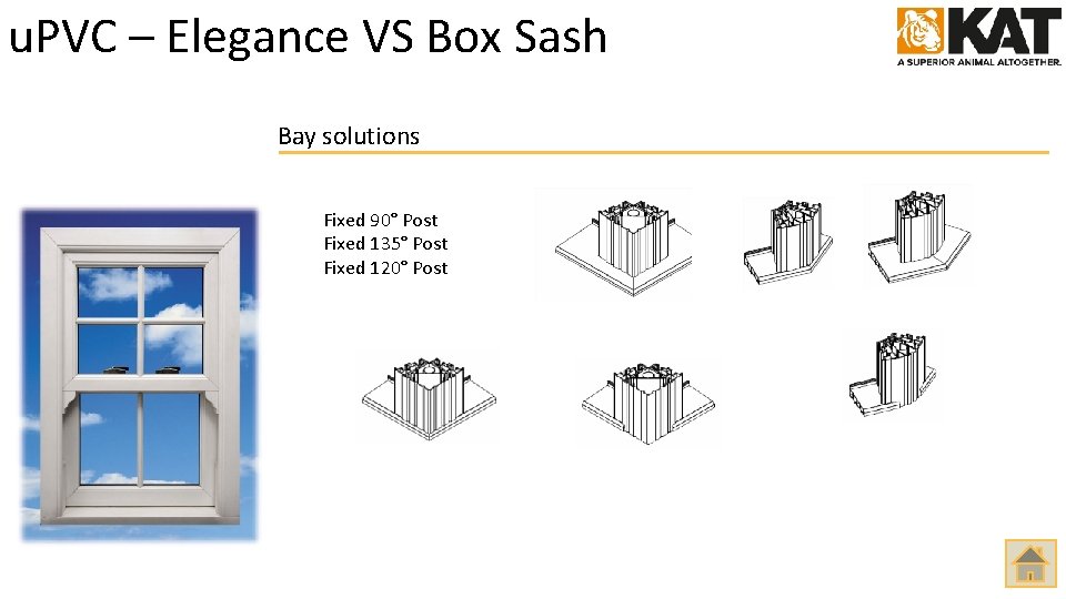u. PVC – Elegance VS Box Sash Bay solutions Fixed 90° Post Fixed 135°