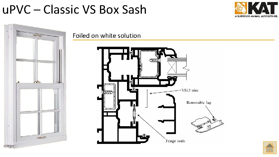 u. PVC – Classic VS Box Sash Foiled on white solution 
