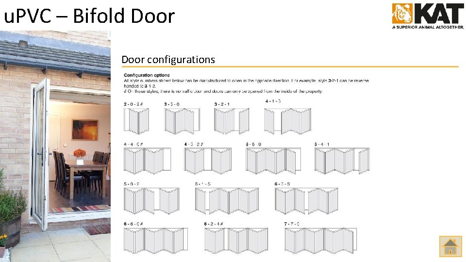 u. PVC – Bifold Door configurations 