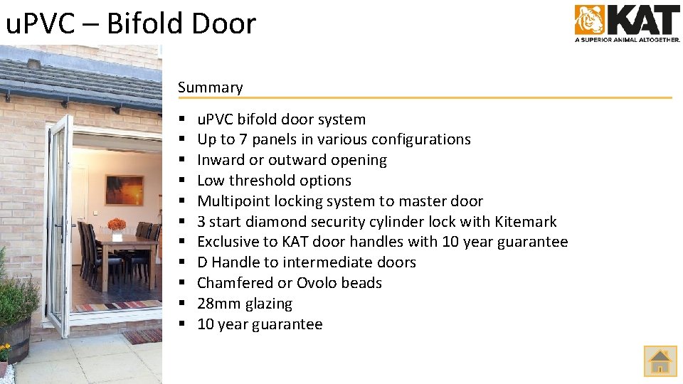u. PVC – Bifold Door Summary § § § u. PVC bifold door system