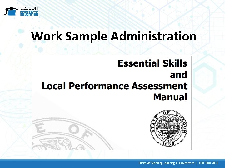 Work Sample Administration Office of Teaching Learning & Assessment | ESD Tour 2018 