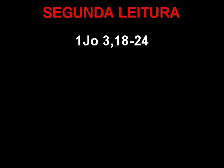 SEGUNDA LEITURA 1 Jo 3, 18 -24 