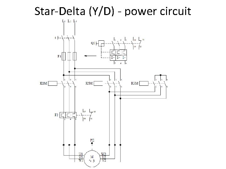 Star-Delta (Y/D) - power circuit Star-Delta (Y/D) - power circuit