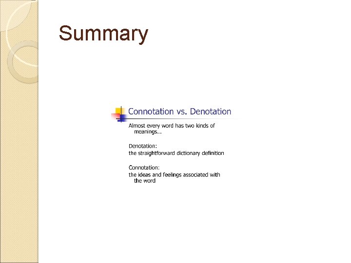 Summary Summary