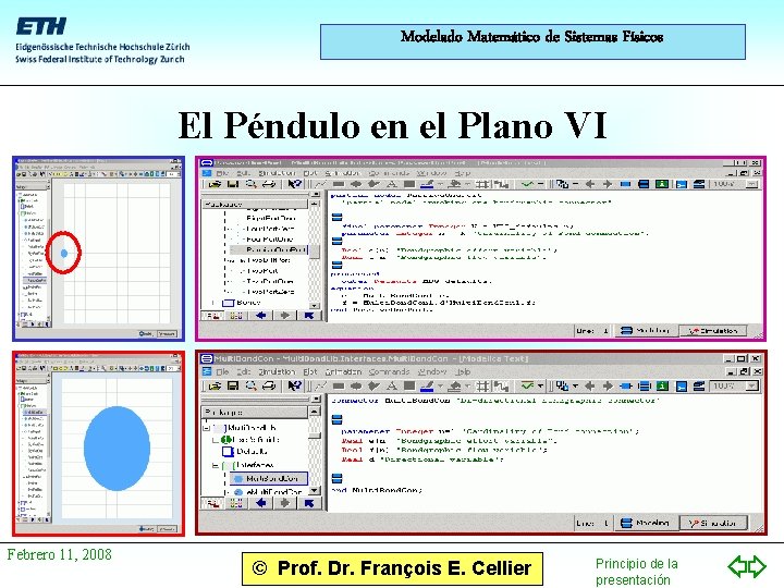 Modelado Matemático de Sistemas Físicos El Péndulo en el Plano VI Febrero 11, 2008