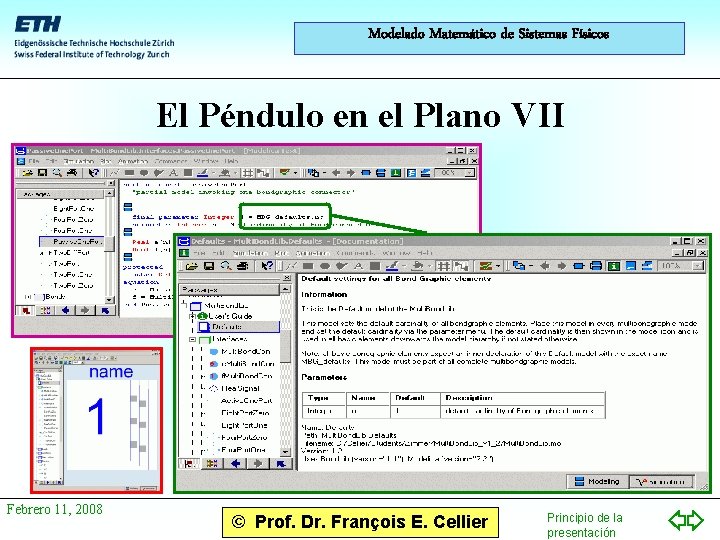 Modelado Matemático de Sistemas Físicos El Péndulo en el Plano VII Febrero 11, 2008