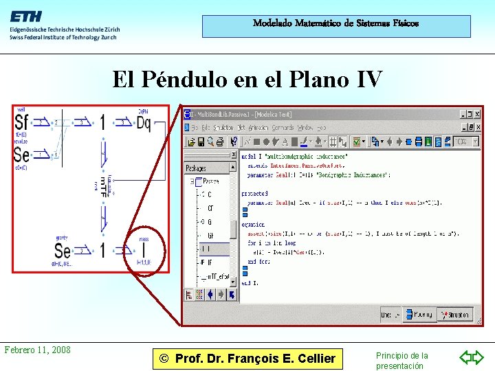 Modelado Matemático de Sistemas Físicos El Péndulo en el Plano IV Febrero 11, 2008