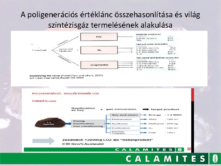 A poligenerációs értéklánc összehasonlítása és világ szintézisgáz termelésének alakulása 8 