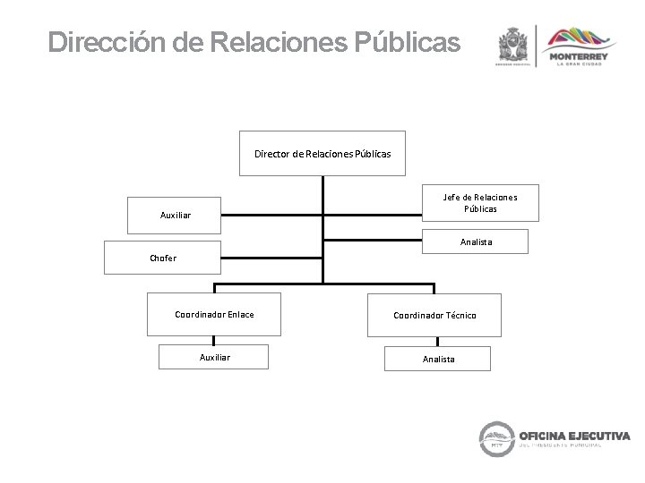 Dirección de Relaciones Públicas Director de Relaciones Públicas Jefe de Relaciones Públicas Auxiliar Analista