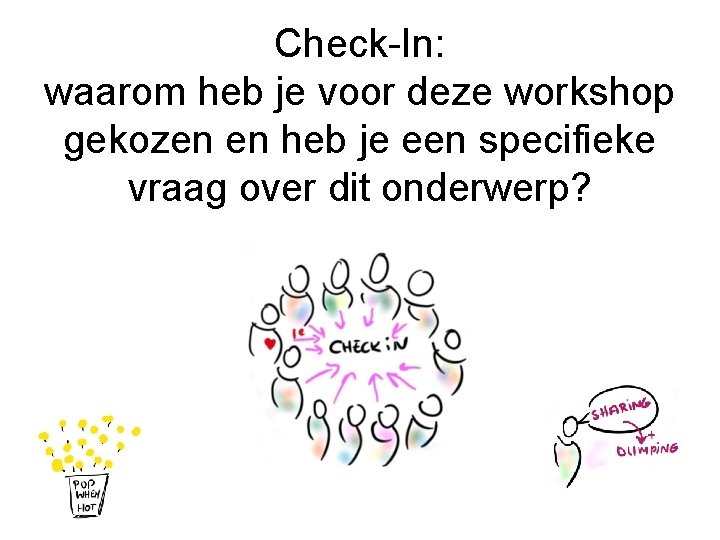 Check-In: waarom heb je voor deze workshop gekozen en heb je een specifieke vraag