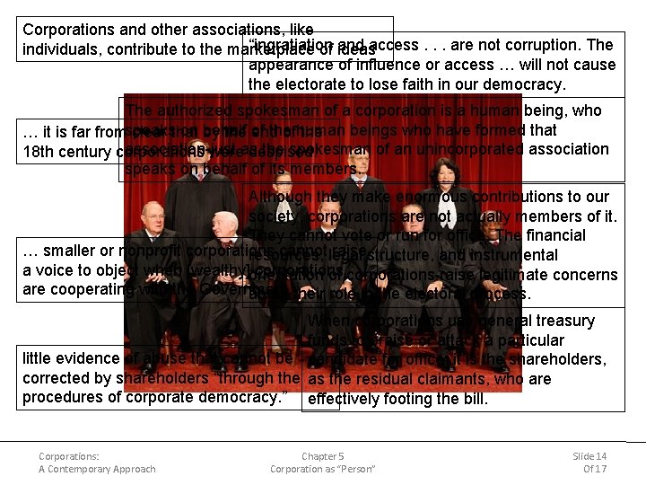 Corporations and other associations, like “ingratiation and access. . . are not corruption. The Corporations and other associations, like “ingratiation and access. . . are not corruption. The