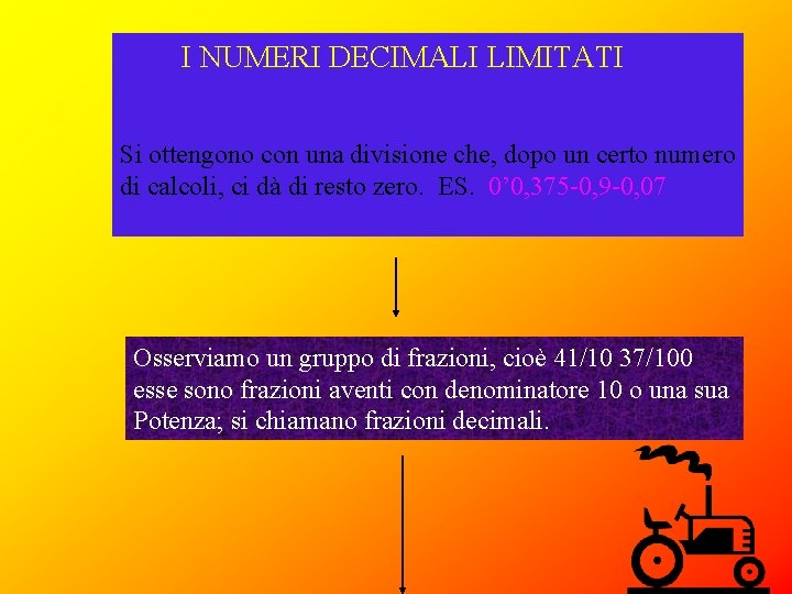 I NUMERI DECIMALI LIMITATI Si ottengono con una divisione che, dopo un certo numero