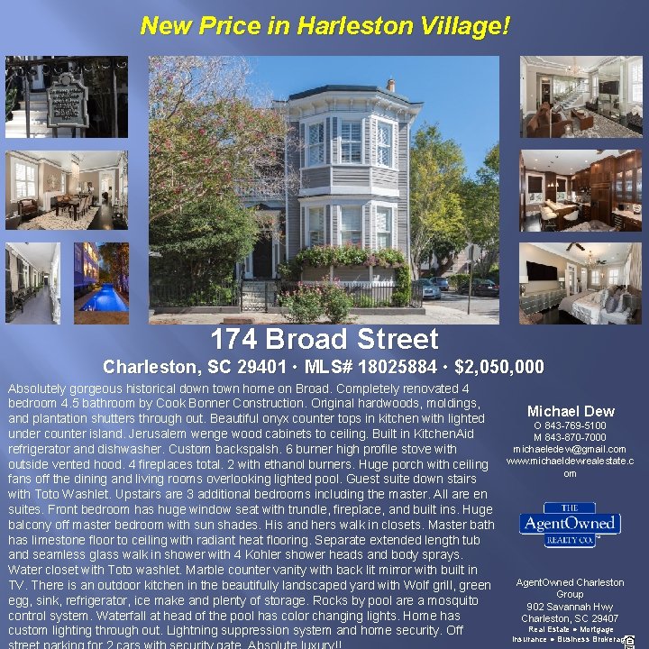 New Price in Harleston Village! 174 Broad Street Charleston, SC 29401 · MLS# 18025884