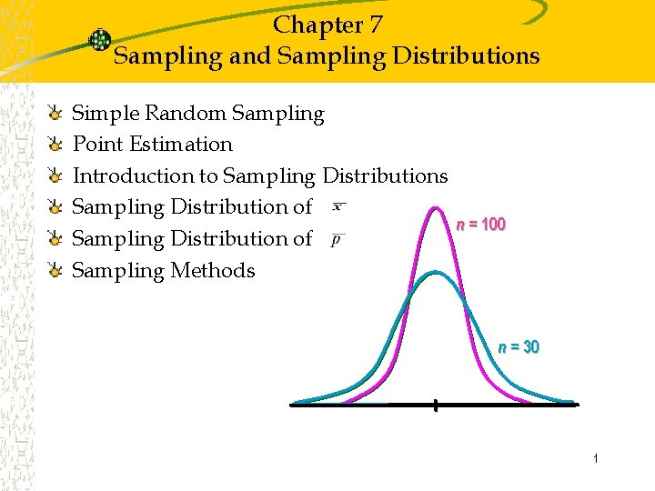 Chapter 7 Sampling and Sampling Distributions Simple Random Sampling Point Estimation Introduction to Sampling