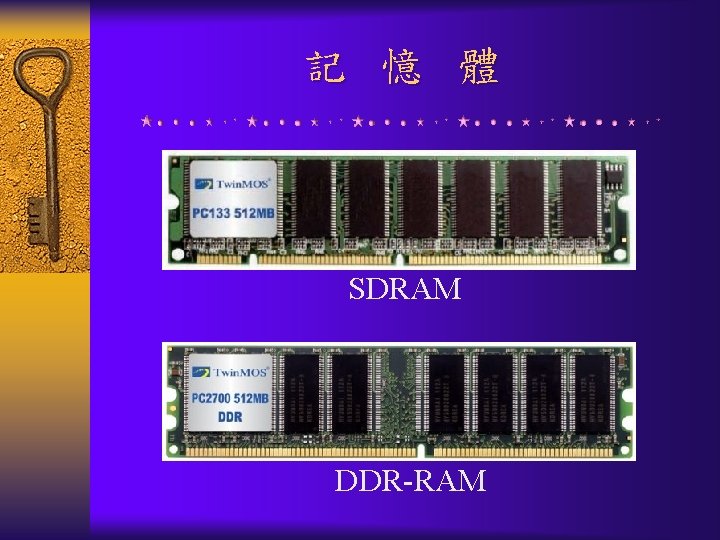 記 憶 體 SDRAM DDR-RAM 