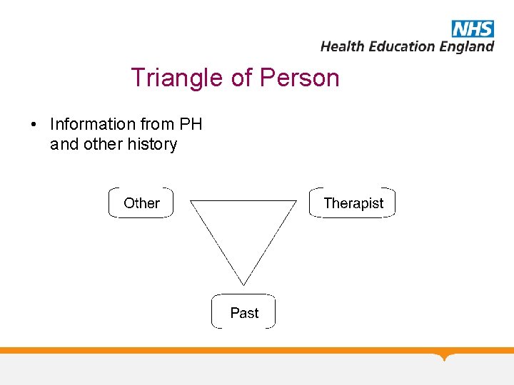 Triangle of Person • Information from PH and other history 