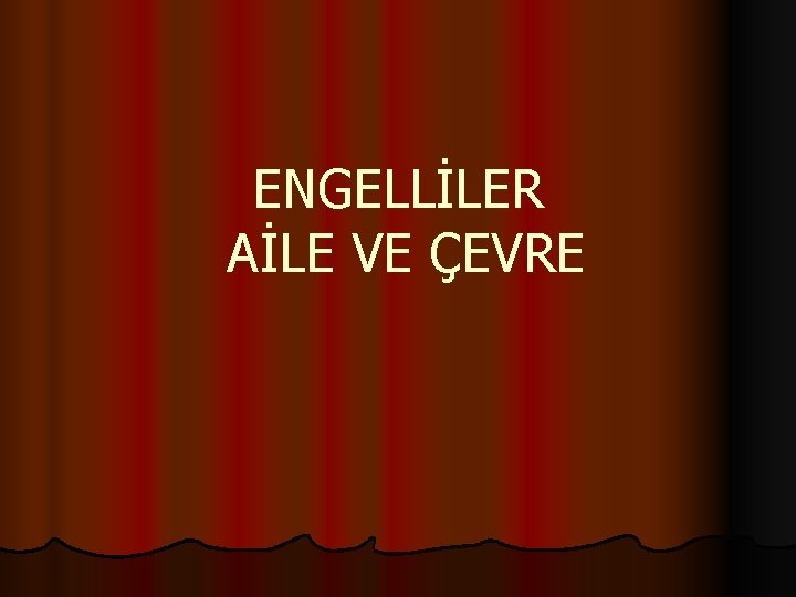 ENGELLİLER AİLE VE ÇEVRE 