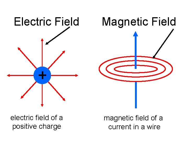 Electric Field electric field of a positive charge Magnetic Field magnetic field of a