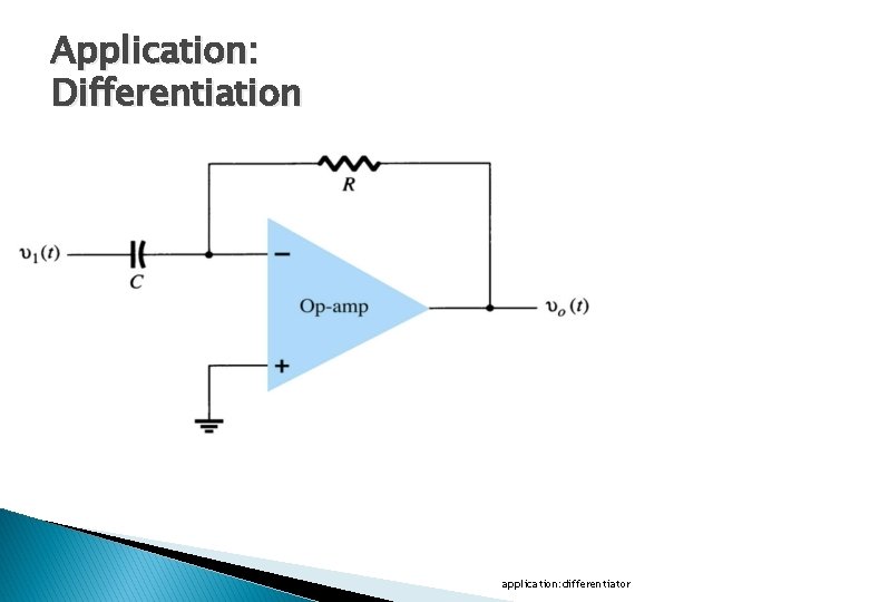 Application: Differentiation application: differentiator 