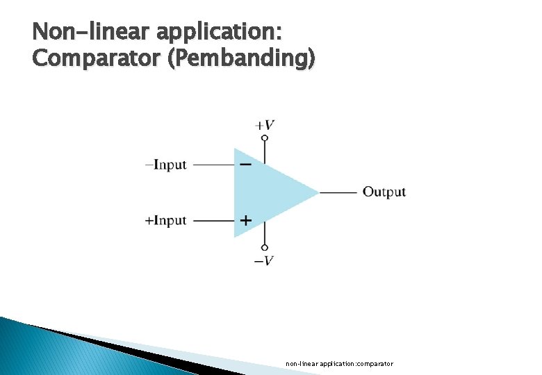 Non-linear application: Comparator (Pembanding) non-linear application: comparator 