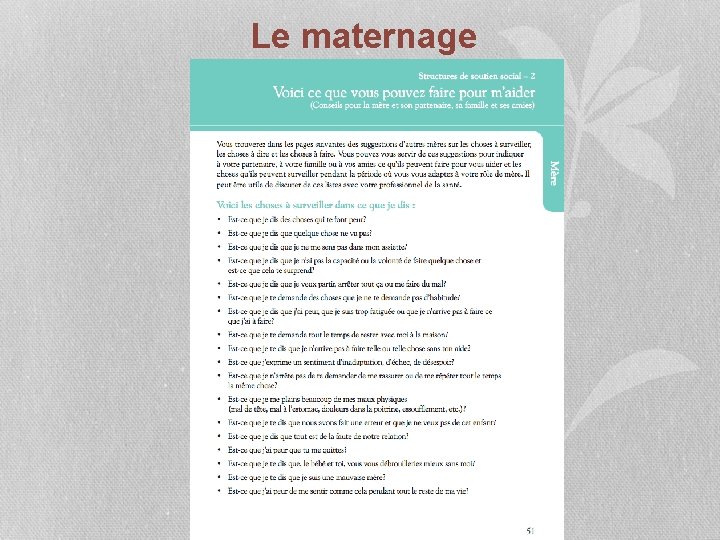 Le maternage 